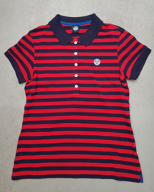 North Sails - POLO S/S Striped - Blue/red