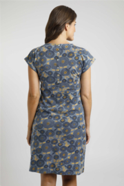 Weird Fish Tallahassee Organic Printed Jersey Dress - Blue Mirage