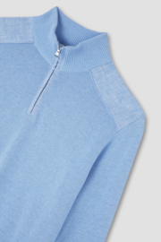 x Paul & Shark Sweater in Fresh Cotton with Contrasting Linen Details - Allure