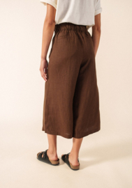 Saint James Chloe wijde linnen broek - Expresso
