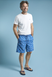 Weird Fish Marina Eco Printed Board Shorts - Dark Blue