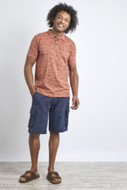 Weird Fish Marmont Organic Garment Dyed Printed Polo - Baked Clay