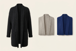 Emerald Myre Wool CARDIGAN 100% Wollen Vest - Antrazite