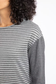 Weird Fish Calfee Striped Long Sleeve T-Shirt - Grey