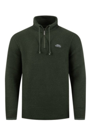 Weird Fish Cruiser 1/4 Zip Eco Macaroni Sweatshirt - Duck Green