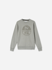 North Sails - ROUND NECK W/GRAPHIC - Grey Melange - SS21