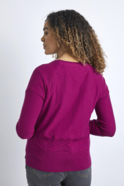 X Weird Fish Curran Lightweight Slub Cardigan - Boysenberry