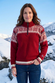 Arctic Circle Tor Noorse Sweater - 100% merino wol - Deep Red