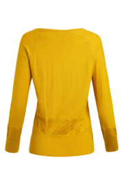 X Weird Fish Curran Lightweight Slub Cardigan - English Mustard