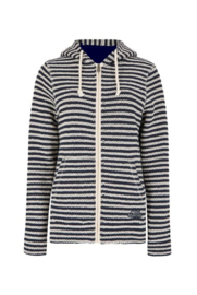 Weird Fish Fisher Eco Full Zip Stripe Hooded Macaroni - Ecru Ecru