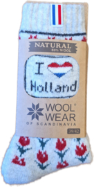 Woolwear Noorse sokken Tulpen Nederlandse vlag - Ecru