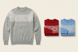 WVH Emerald HARSO Trui met Noors motief - Light Grey
