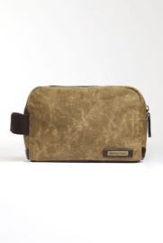 Weird Fish RATA Waxed Wash Bag / Toilettas - Bark SS22