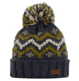 Weird Fish Toba Fair Isle Knit Bobble Hat - Navy