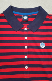 North Sails - POLO S/S Striped - Blue/red