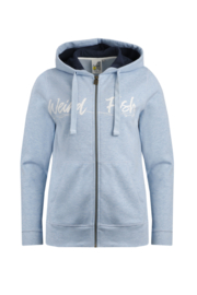 Weird Fish Emiko Branded Full Zip Hoody - Powder Blue