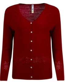 Weird Fish Curran Lightweight Slub Cardigan - Garnet