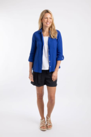 Weird Fish Suria Double Cloth Shirt - Mazarine Blue