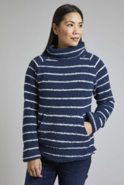 Weird Fish Sarno Recycled Cowl Neck Fleece - Navy