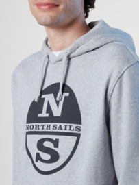 North Sails Hoodie Sweatshirt W/Graphic - Grey Melange