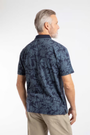 Weird Fish Sarat Printed Polo Shirt - Blue Mirage