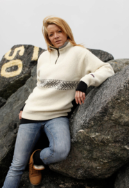Norwool Windstopper  Sweater - 100% pure nieuwe wol - ecru (uniseks)