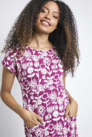 Weird Fish Tallahassee Oganic Printed Jersey Dress - Boysenberry SS22