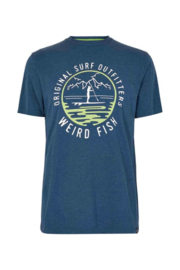 Weird Fish Paddle Eco Graphic T-Shirt - Ensign Blue