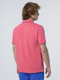 North Sails Polo SS Collar W/Striped in Contrast - Calypso Coral