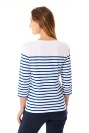 Mousqueton Marina P gestreept Shirt - Fanion Blanc/Royal