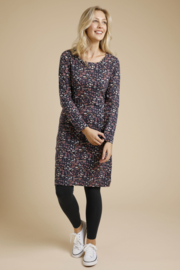 Weird Fish Delray Long Sleeve Dress - Navy 