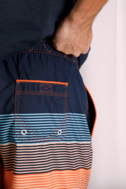 Weird Fish Lucknow Striped Board Shorts - Mango