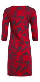 Weird Fish Starshine organic printed jersey dress - Crimson SS21/22