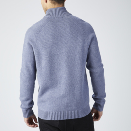 Henri Lloyd RAMSDEN 1\2 Zip Knit - Light Blue Melange