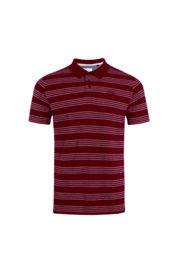 Weird Fish Rothko Vintage Wash Stripe Polo - Garnet