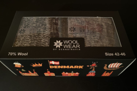 Noorse sokken GiftBox zwart 2-pack 70% wol heren 42/46  grijs/anthraciet+grijs/gebroken wit