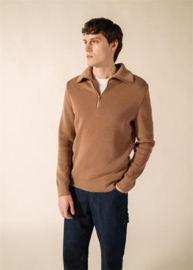 Saint James Cotentin Wool Schipperstrui - Beige Foncé