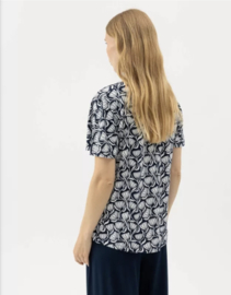 Holebrook Ellen V-neck Top - Navy (pattern)