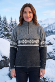 Norwool Noorse Trui  - 100% pure nieuwe wol - licht/donkergrijs (uniseks)