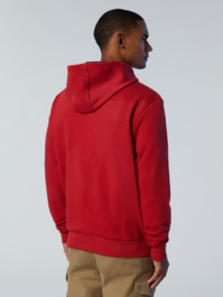 North Sails Hooded Full Zip Sweatshirt  with Logo - Red Lava