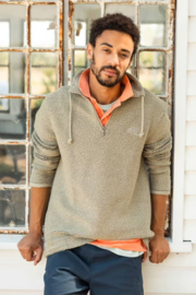 A Weird Fish Cruiser 1/4 Zip Eco Macaroni Sweatshirt - Bracken