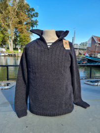 Emerald ALAND wool sweater 1/4 zip - Anthracite