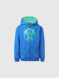 North Sails Hoodie Full Zip Sweatshirt  w Graphic - Royal