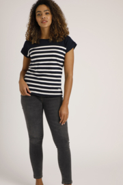 Weird Fish Jolli Organic Stripe Jersey Tee - Navy