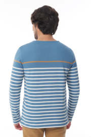 Mousqueton Mario S gestreept Shirt - Provençal/Ecru/Houblon