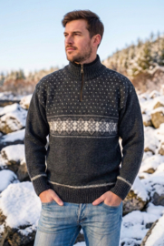 Norwool Noorse Trui  - 100% pure nieuwe wol - donkergrijs (uniseks)