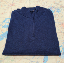 Emerald Style wollen trui met 1/4 rits uit lamswol - Navy Night
