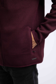 Weird Fish LOCKIE  Full Zip Bonded Fleece - Dark Wine