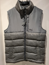 Weird Fish Eddleston Melange Puffer Gilet - Grey