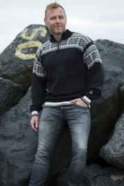 Arctic Circle Noorse Sweater - 100% merino wol - darkgrey